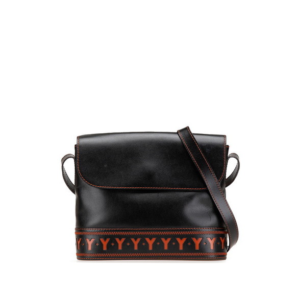 Saint Laurent Black YSL Leather Orange Crossbody - Picture 1 of 8